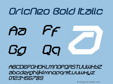 OricNeo Bold Italic Version 001.000图片样张