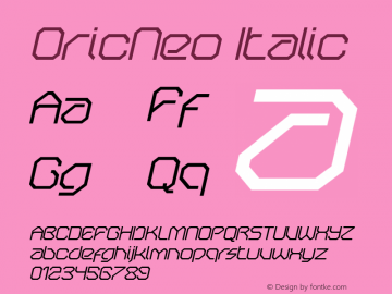 OricNeo Italic Version 001.000图片样张