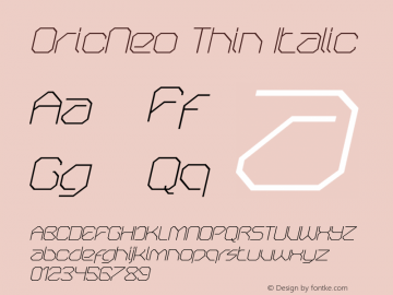 OricNeo-ThinItalic 001.000图片样张