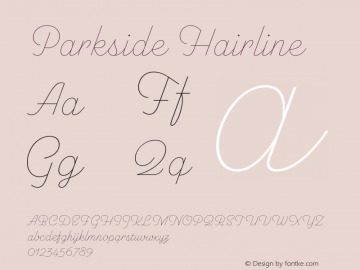 Parkside Hairline Version 1.007;PS 001.007;hotconv 1.0.88;makeotf.lib2.5.64775图片样张