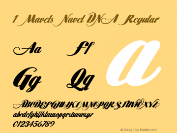 1 Mavels Navel DNA Regular Version 1.00 2004 initial release Font Sample