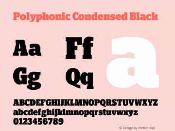 Polyphonic Condensed Black Version 1.000;PS 001.000;hotconv 1.0.88;makeotf.lib2.5.64775图片样张