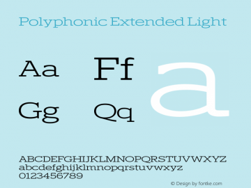 Polyphonic Extended Light Version 1.000;PS 001.000;hotconv 1.0.88;makeotf.lib2.5.64775图片样张