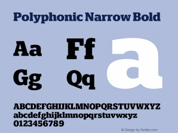 Polyphonic Narrow Bold Version 1.000;PS 001.000;hotconv 1.0.88;makeotf.lib2.5.64775图片样张