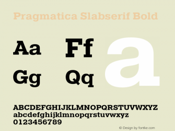 Pragmatica Slabserif Bold Version 1.002图片样张