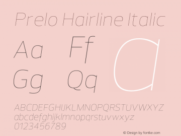 Prelo-Hairline Italic Version 1.0图片样张