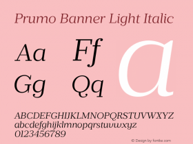 Prumo Banner Light Italic Version 1.001;PS 001.001;hotconv 1.0.70;makeotf.lib2.5.58329图片样张