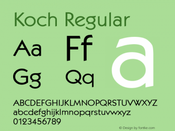 Koch Regular Altsys Fontographer 3.5  02.10.1993图片样张