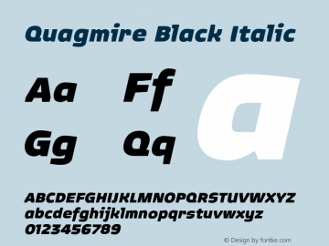 Quagmire-BlackItalic 001.000图片样张