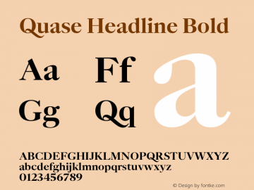 Quase Headline Bold Version 1.000;PS 001.000;hotconv 1.0.88;makeotf.lib2.5.64775图片样张