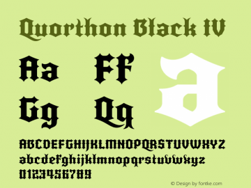 Quorthon Black IV Version 1.000;hotconv 1.0.109;makeotfexe 2.5.65596图片样张