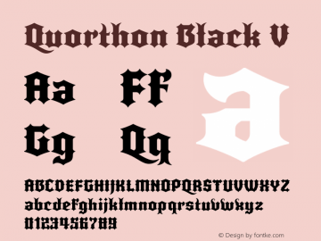 Quorthon Black V Version 1.000;hotconv 1.0.109;makeotfexe 2.5.65596图片样张
