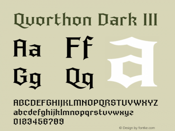 Quorthon Dark III Version 1.000;hotconv 1.0.109;makeotfexe 2.5.65596图片样张
