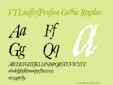 VTLucifersPension Gothic Regular 001.000 Font Sample