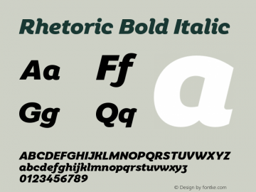 Rhetoric Bold Italic Version 2.000;FEAKit 1.0图片样张