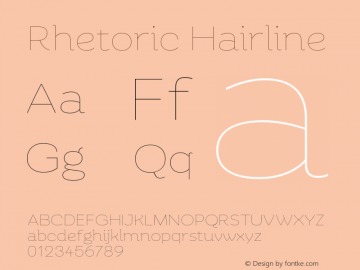 Rhetoric Hairline Version 2.000;FEAKit 1.0图片样张