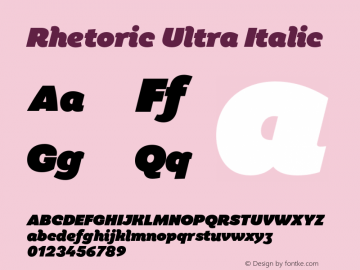 Rhetoric Ultra Italic Version 2.000;FEAKit 1.0图片样张
