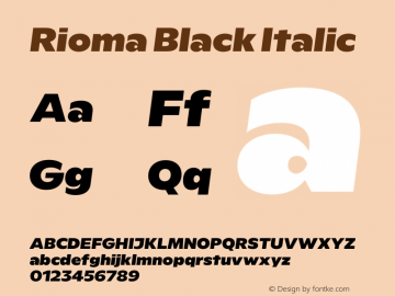 Rioma Black Italic Version 1.000图片样张