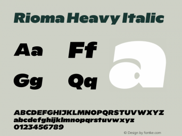Rioma Heavy Italic Version 1.000图片样张