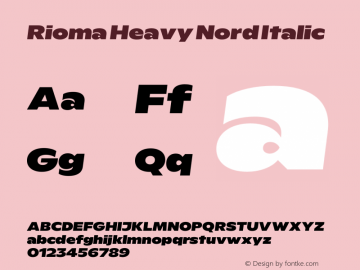 Rioma Heavy Nord Italic Version 1.000图片样张