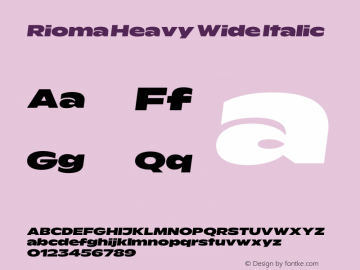 Rioma Heavy Wide Italic Version 1.000图片样张