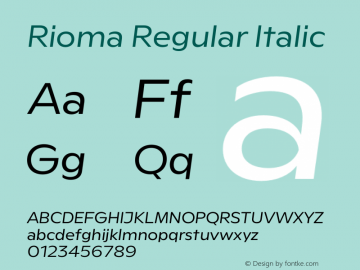 Rioma Regular Italic Version 1.000图片样张