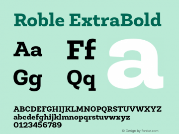 RobleExtraBold Version 001.000图片样张