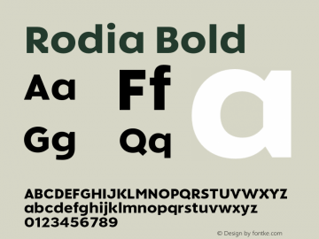 Rodia Bold Version 1.100;FEAKit 1.0图片样张