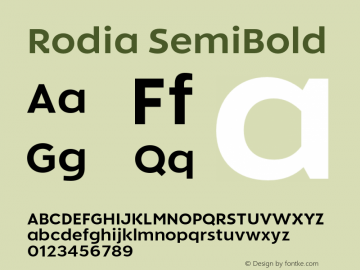 Rodia SemiBold Version 1.100;FEAKit 1.0图片样张