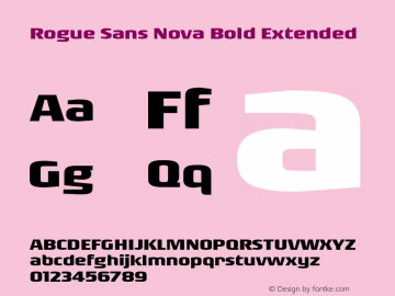 Rogue Sans Nova Bold Extended Version 4.000;PS 004.000;hotconv 1.0.88;makeotf.lib2.5.64775图片样张