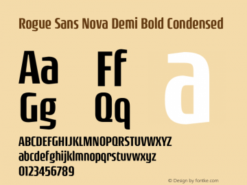 Rogue Sans Nova Demi Bold Condensed Version 4.000;PS 004.000;hotconv 1.0.88;makeotf.lib2.5.64775图片样张