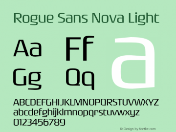 Rogue Sans Nova Light Version 4.000;PS 004.000;hotconv 1.0.88;makeotf.lib2.5.64775图片样张