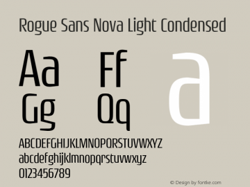 Rogue Sans Nova Light Condensed Version 4.000;PS 004.000;hotconv 1.0.88;makeotf.lib2.5.64775图片样张