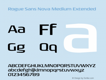 Rogue Sans Nova Medium Extended Version 4.000;PS 004.000;hotconv 1.0.88;makeotf.lib2.5.64775图片样张