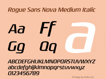 Rogue Sans Nova Medium Italic Version 4.000;PS 004.000;hotconv 1.0.88;makeotf.lib2.5.64775图片样张
