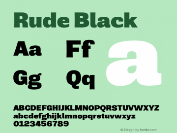 Rude Black Version 1.001;PS 001.001;hotconv 1.0.70;makeotf.lib2.5.58329图片样张