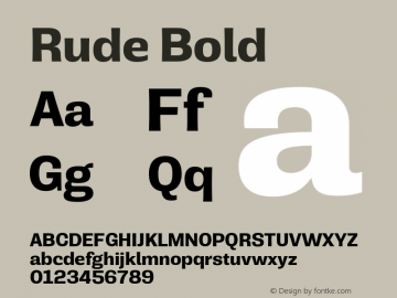 Rude Bold Version 1.001;PS 001.001;hotconv 1.0.70;makeotf.lib2.5.58329图片样张