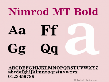 Nimrod MT Bold Version 001.003图片样张