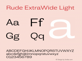 Rude ExtraWide Light Version 1.001;PS 001.001;hotconv 1.0.70;makeotf.lib2.5.58329图片样张