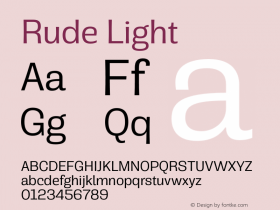 Rude Light Version 1.001;PS 001.001;hotconv 1.0.70;makeotf.lib2.5.58329图片样张