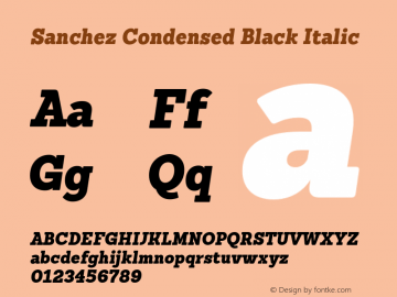 SanchezCondensedBlack-Italic 1.000图片样张