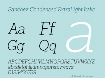 SanchezCondensedExtraLight-Italic 1.000图片样张