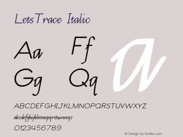 LetsTrace Italic Version 002.000 Font Sample