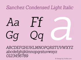 SanchezCondensedLight-Italic 1.000图片样张