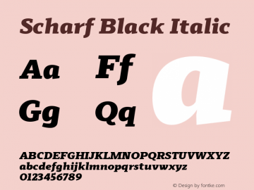 Scharf Black Italic Version 001.001 February 2019图片样张