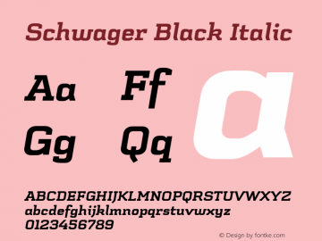 SchwagerBlack-Italic Version 001.001图片样张