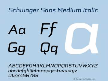 SchwagerSansMedium-Italic Version 1.000图片样张