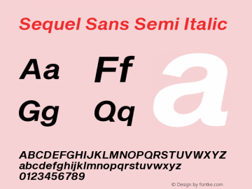 Sequel Sans Semi Italic Version 3.000图片样张
