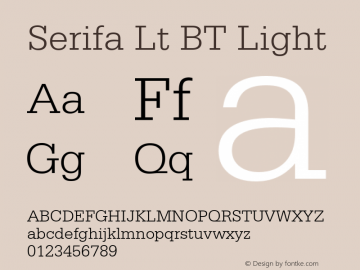 Serifa Lt BT Light Version 1.01 emb4-OT图片样张