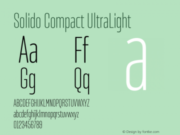 SolidoCompact-UltraLight Version 1.001;PS 001.001;hotconv 1.0.56;makeotf.lib2.0.21325图片样张